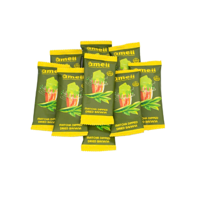 A-Ameii 말차 코팅 건조 바나나 500G (Chuối sấy dẻo phủ matcha 500g)