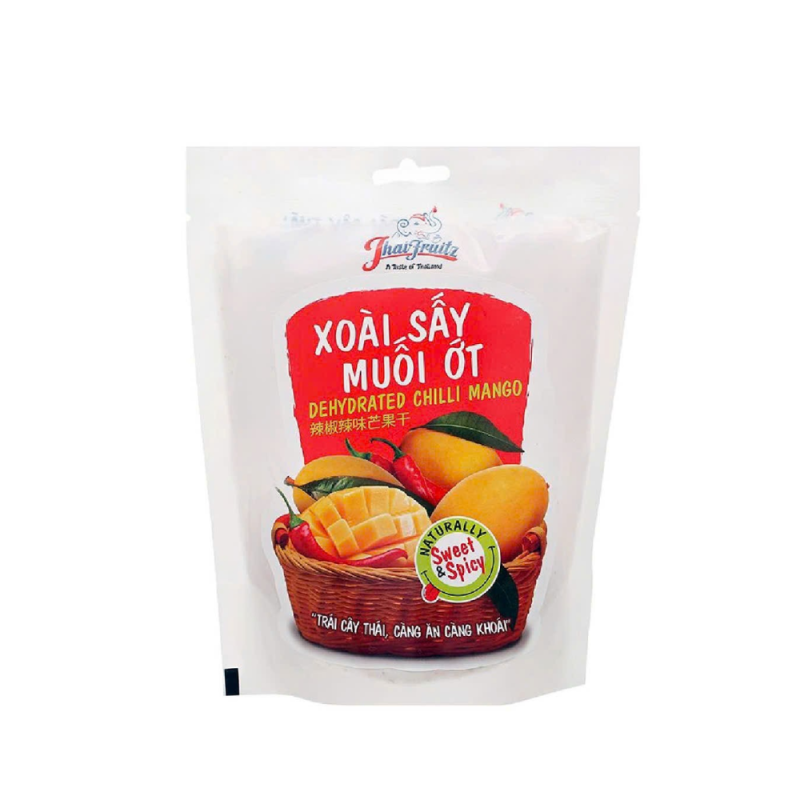 A-ThaiFruitz  소금과 고추를 곁들인 말린 망고 100G (Xoài sấy muối ớt ThaiFruitz 100g)