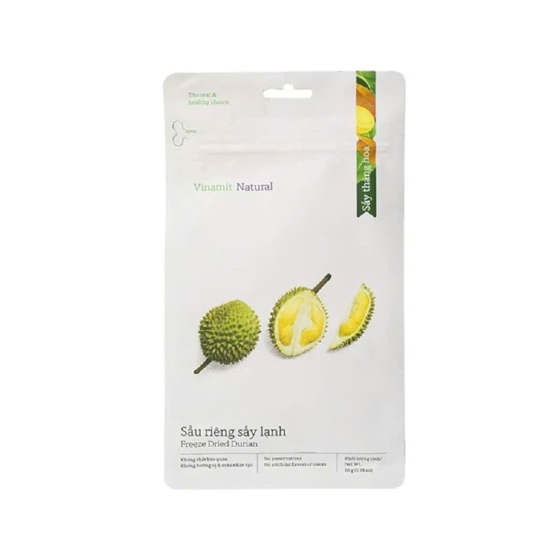 A-Vinamit 동결건조 두리안 50G (Sầu riêng sấy lạnh Vinamit gói 50g)