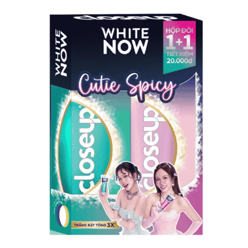 A-Lot 2 클로즈업 화이트 나우 큐티 스파이시 치약 100g (Lô 2 Kem đánh răng Closeup White Now Cutie Spicy 100g)