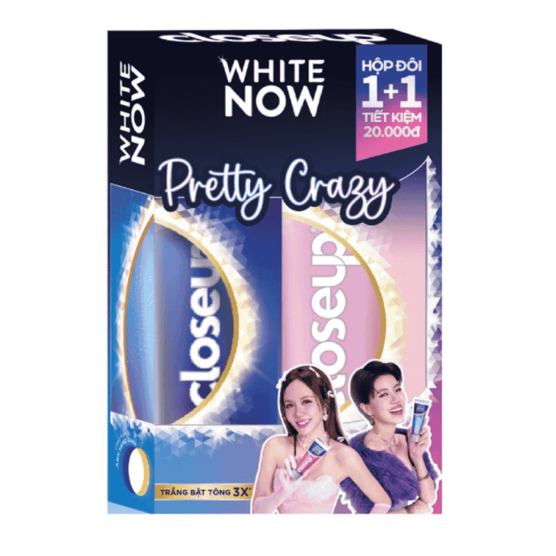 A-클로즈업 화이트 나우 프리티 크레이지 치약 100g 2개 세트 (Lô 2 kem đánh răng Closeup White Now Pretty Crazy 100g)