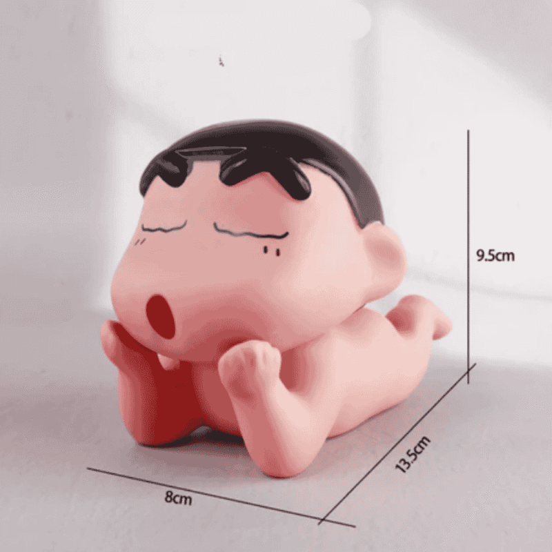 C-누워있는 신의 모습, 휴대전화를 손에 든 채 눈을 감고 있다. (Mô hình Shin Lying, Giá đỡ điện thoại, Shin nhắm mắt)