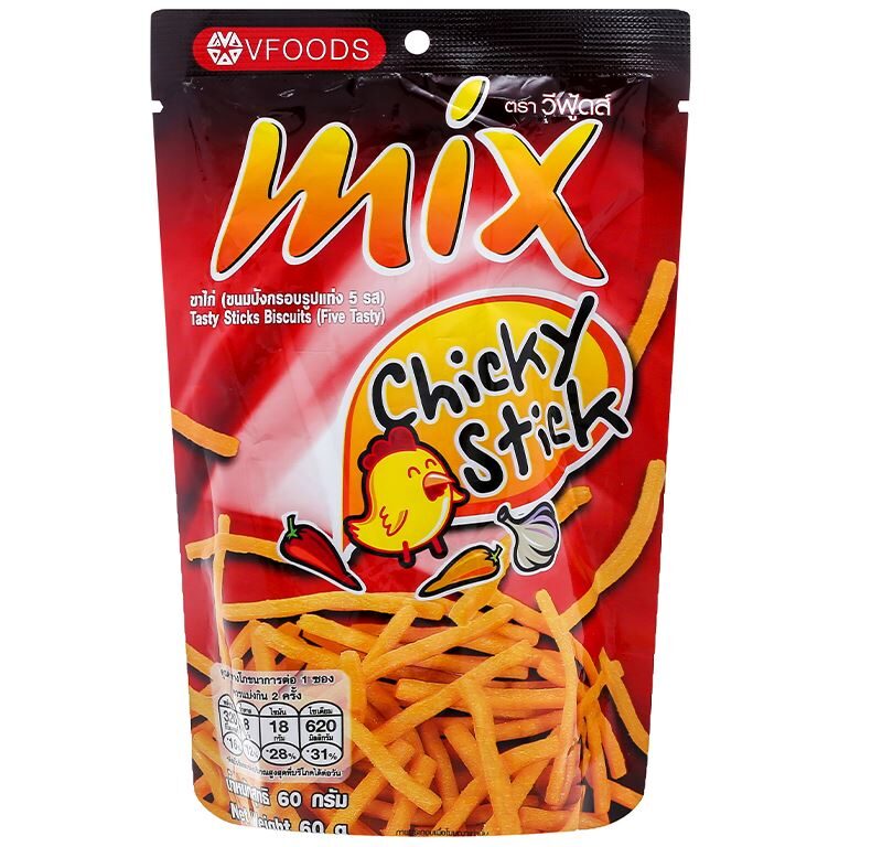A-Mix 과자 오향 치킨 매운맛 50G (Bánh que Mix vị gà cay ngũ vị 50G)