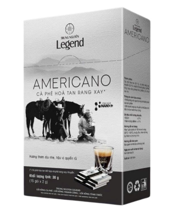 Trung Nguyen 레전드 아메리카노 인스턴트 커피 30g - 2g × 15개입 (Cà Phê Hòa Tan Rang Xay Americano Trung Nguyên Legend Hộp 30g - 15 gói * 2g)